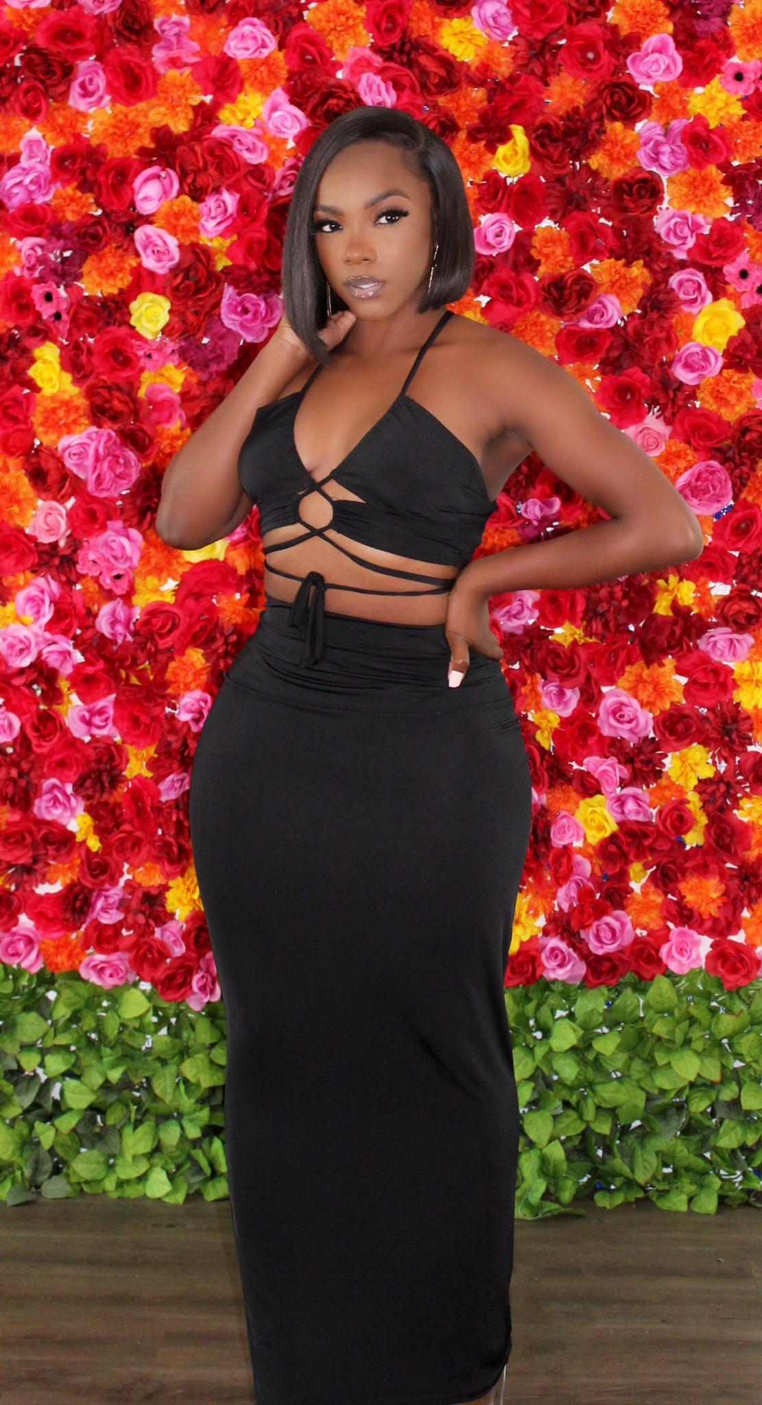Tiffany Skirt Set-Black